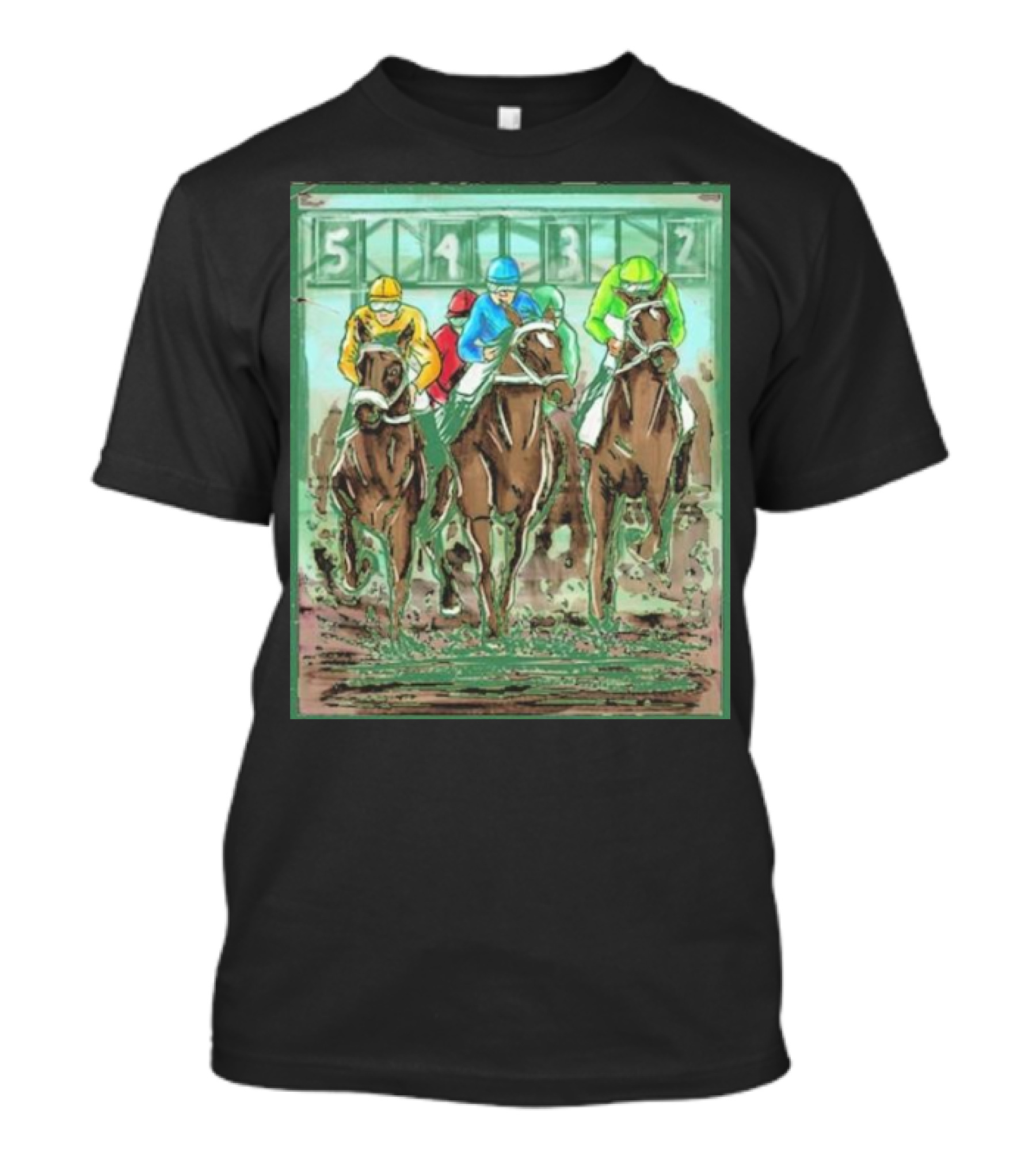 Horse Races Numbered Jockeys Competition T-Shirt