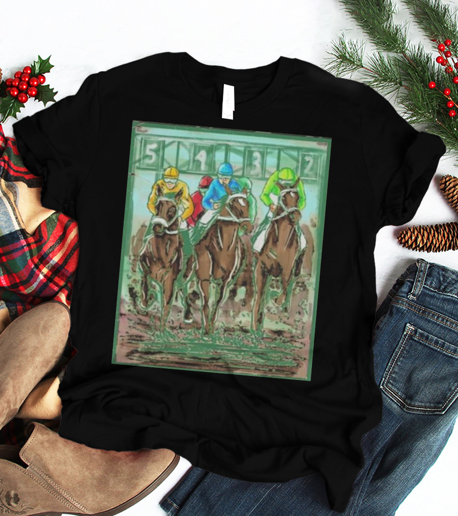 Horse Races Numbered Jockeys Competition T-Shirt