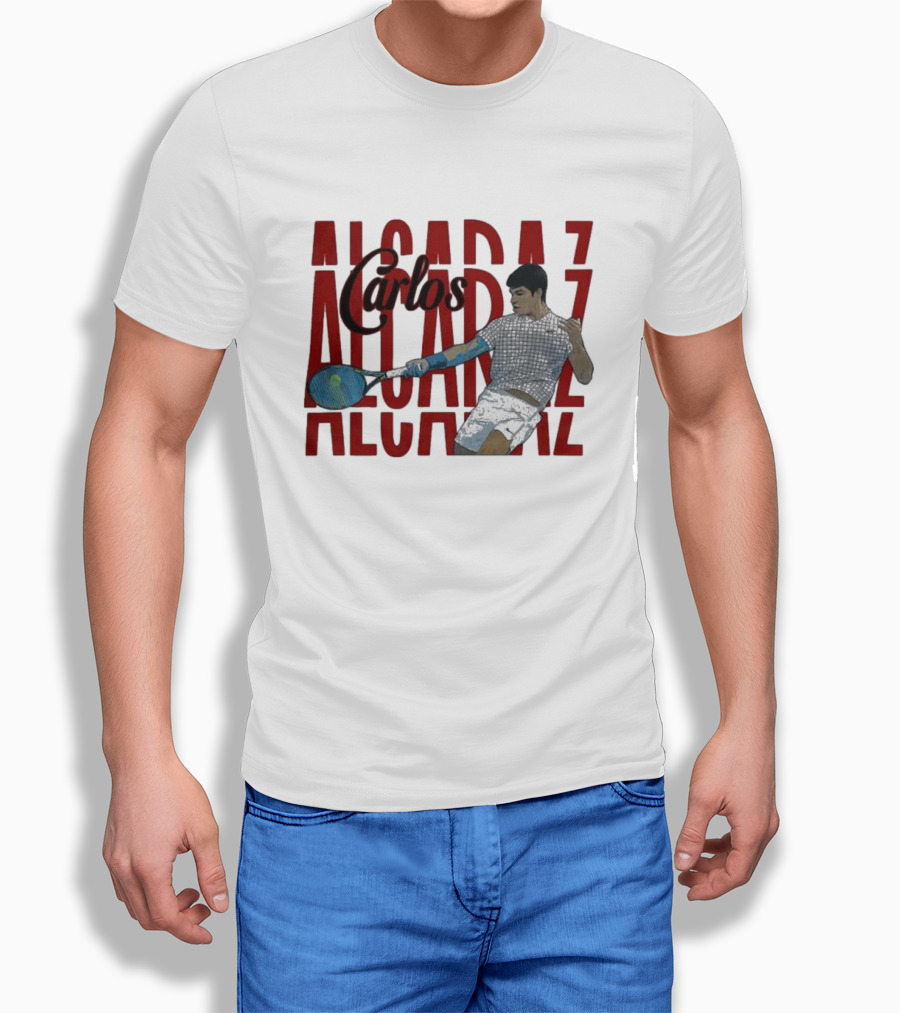 Carlos Alcaraz Dynamic Tennis Action T-Shirt