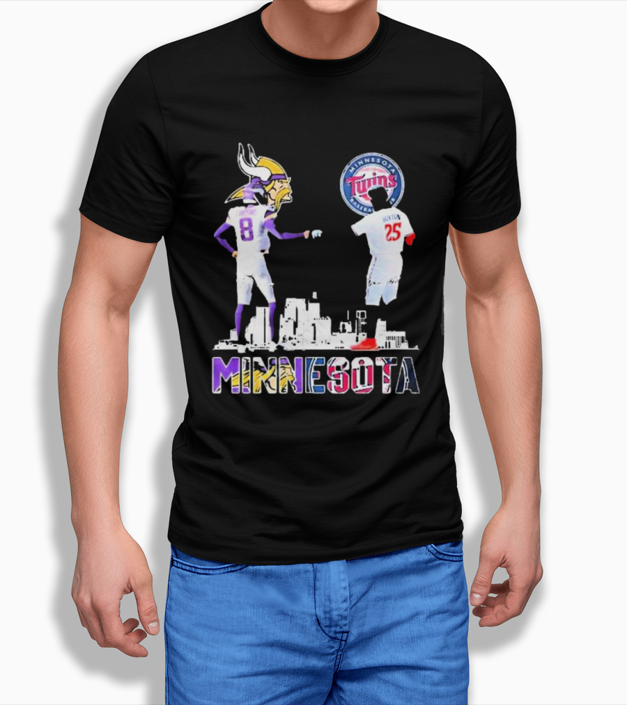 Minnesota Vikings Kirk Cousins and Twins Byron Buxton Icons T-Shirt