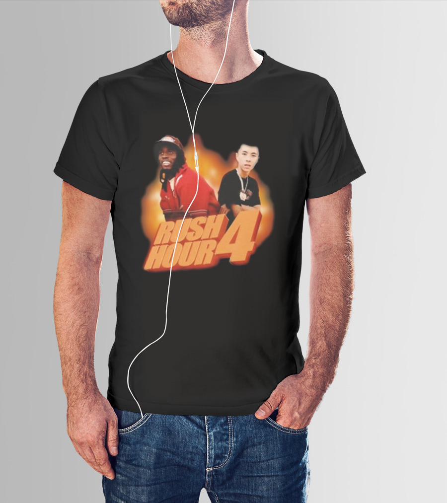 Rush Hour 4 Comedy Duo Flame Background T-Shirt