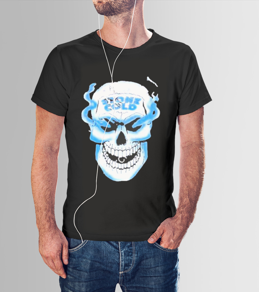 De Paul Wearing Stone Cold Steve Austin Smoking Skull T-Shirt