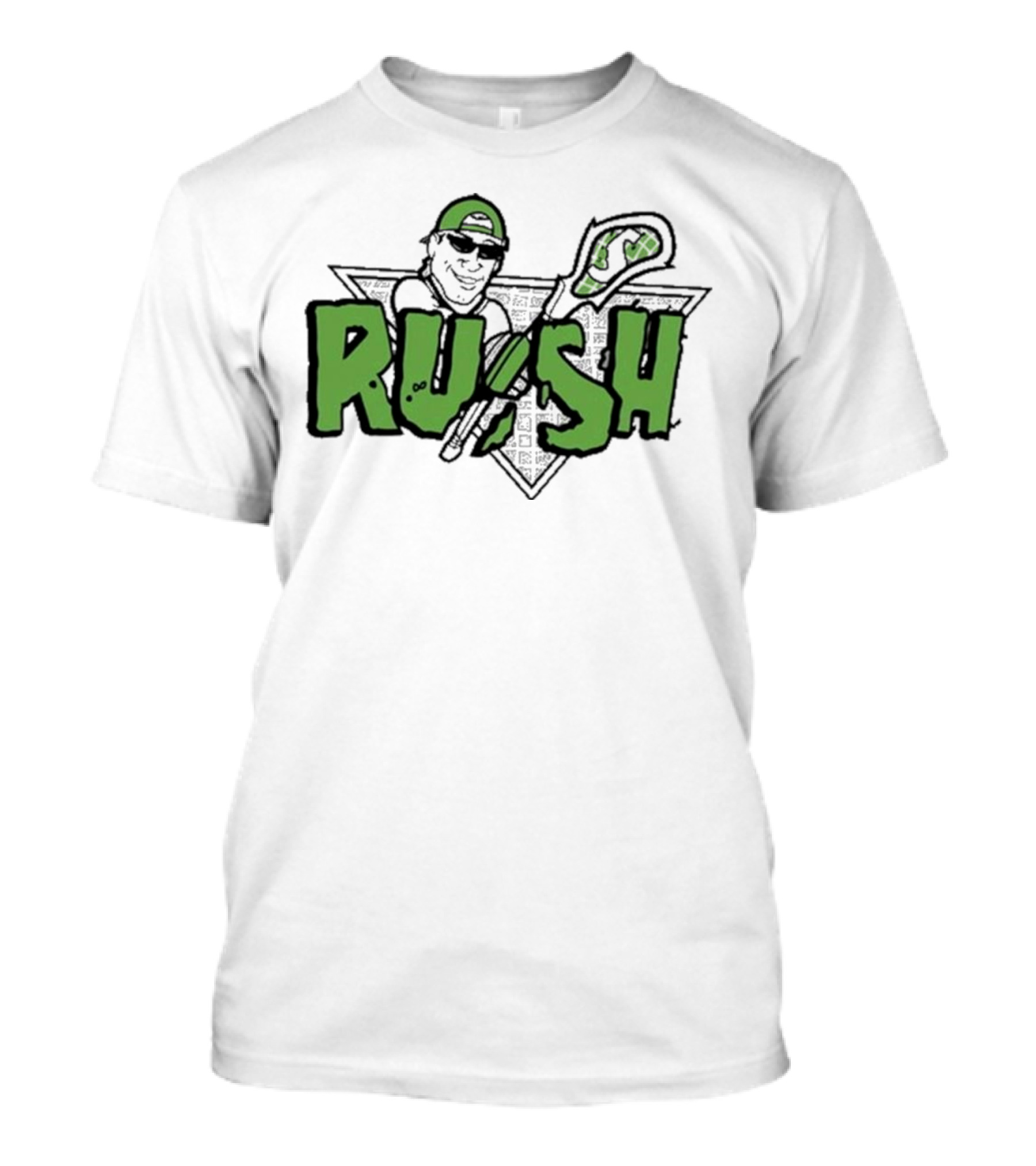 RUSH Lacrosse Player Logo Green And Black T-Shirt