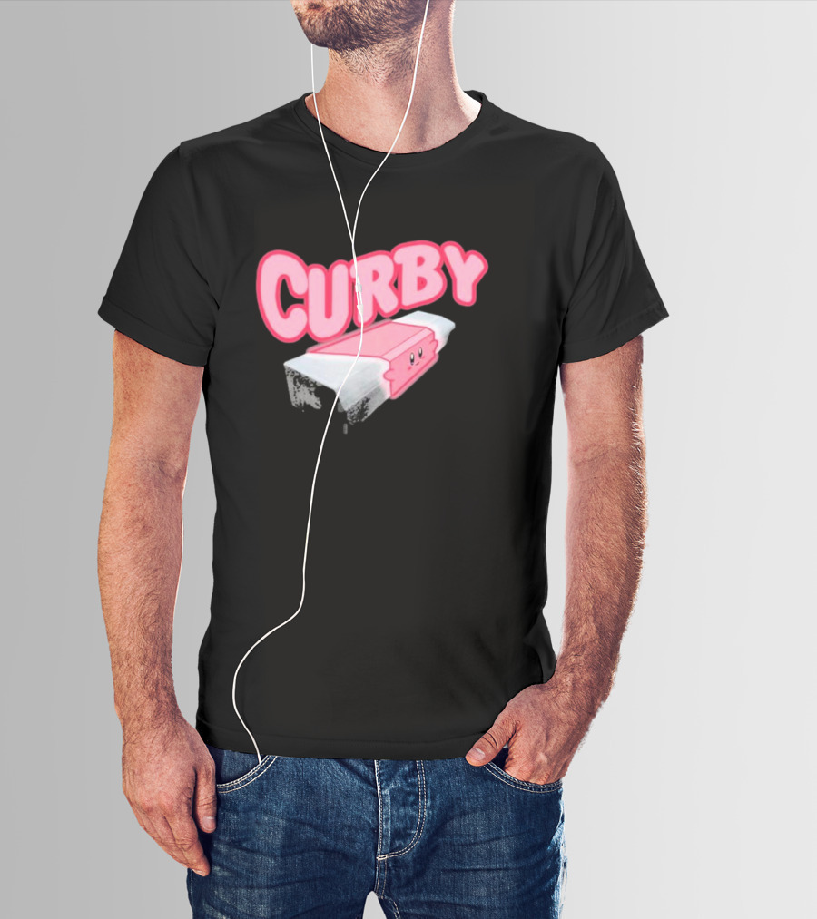 CURBY Pink Brick Character T-Shirt