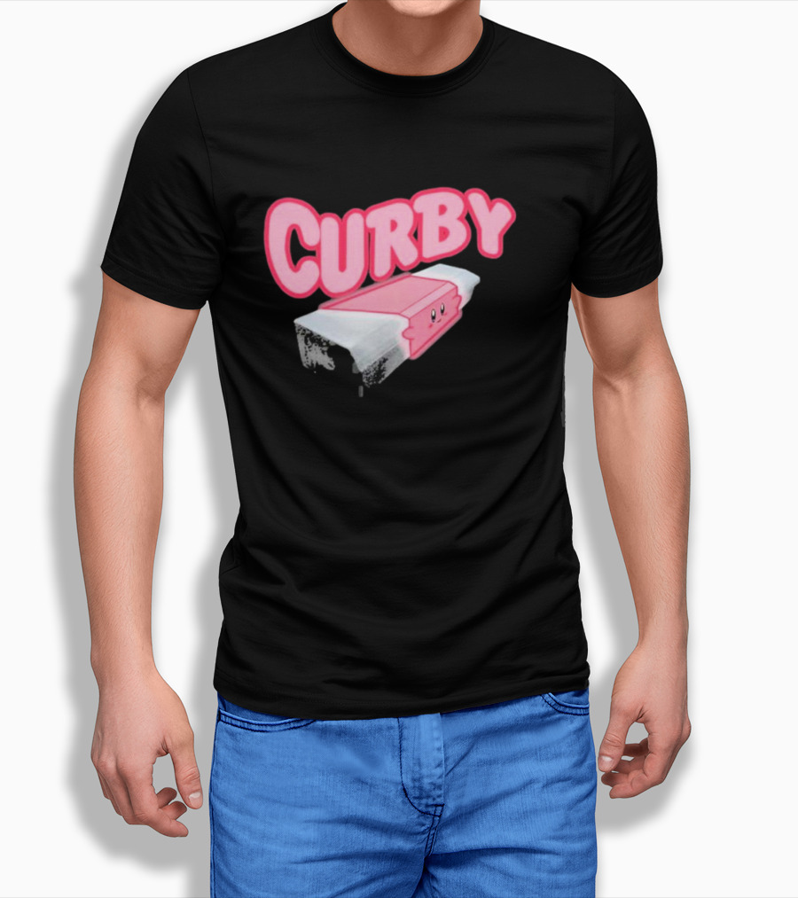 CURBY Pink Brick Character T-Shirt