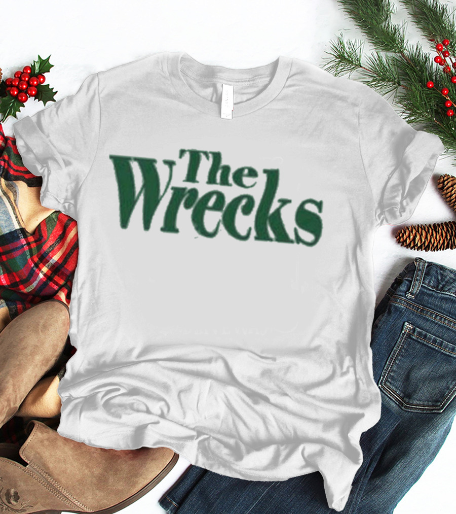 The Wrecks Green Text T-Shirt