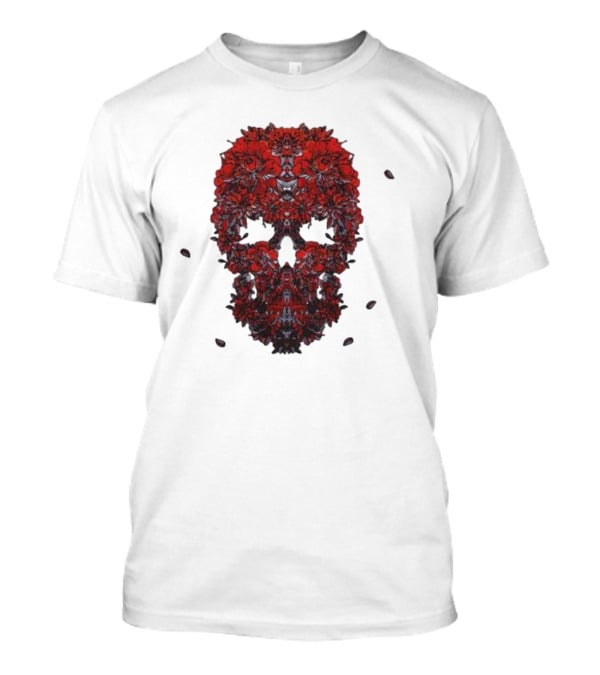 Kai Wachi Red Floral Skull T-Shirt