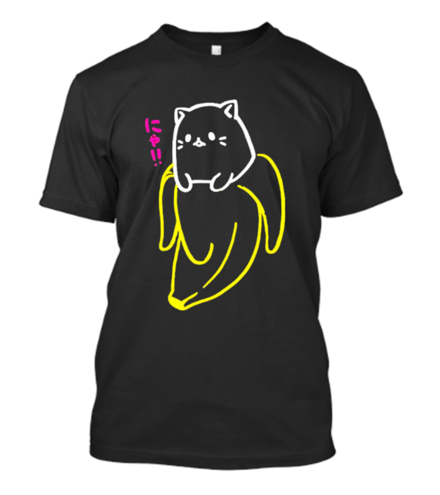 Bananya Crunchyroll Neon Cat Banana Nyanko T-Shirt