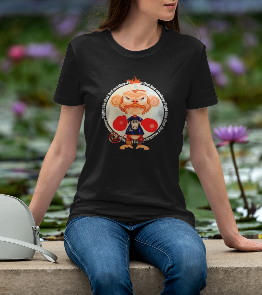 Fight Like That 3rd Monkey Angry Boxing Character With Red Gloves And Orange Hair T-Shirt