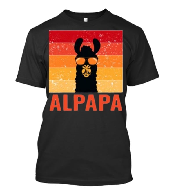 Alpapa Llamafathers Day Vintage Groovy T-Shirt
