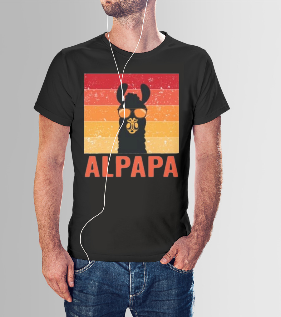 Alpapa Llamafathers Day Vintage Groovy T-Shirt