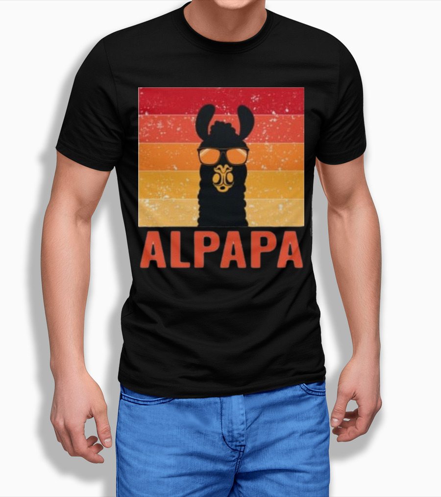 Alpapa Llamafathers Day Vintage Groovy T-Shirt