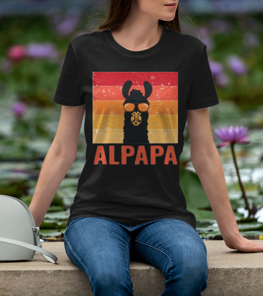 Alpapa Llamafathers Day Vintage Groovy T-Shirt