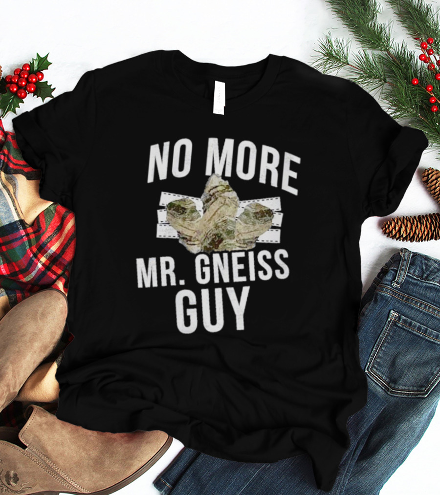 No More Mr Gneiss Guy Rock Pun With Illustrated Gneiss Formation T-Shirt