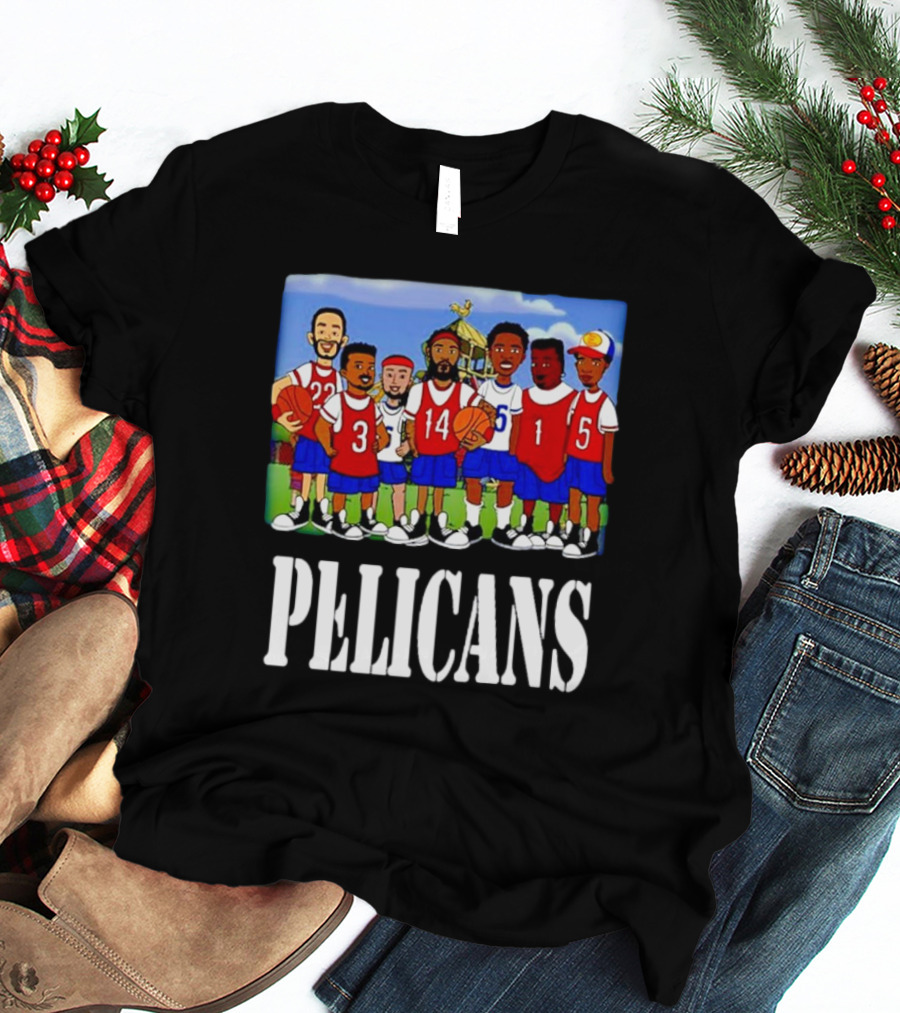 Recess Cartoon Style Characters With Basketball Jerseys Pelicans T-Shirt