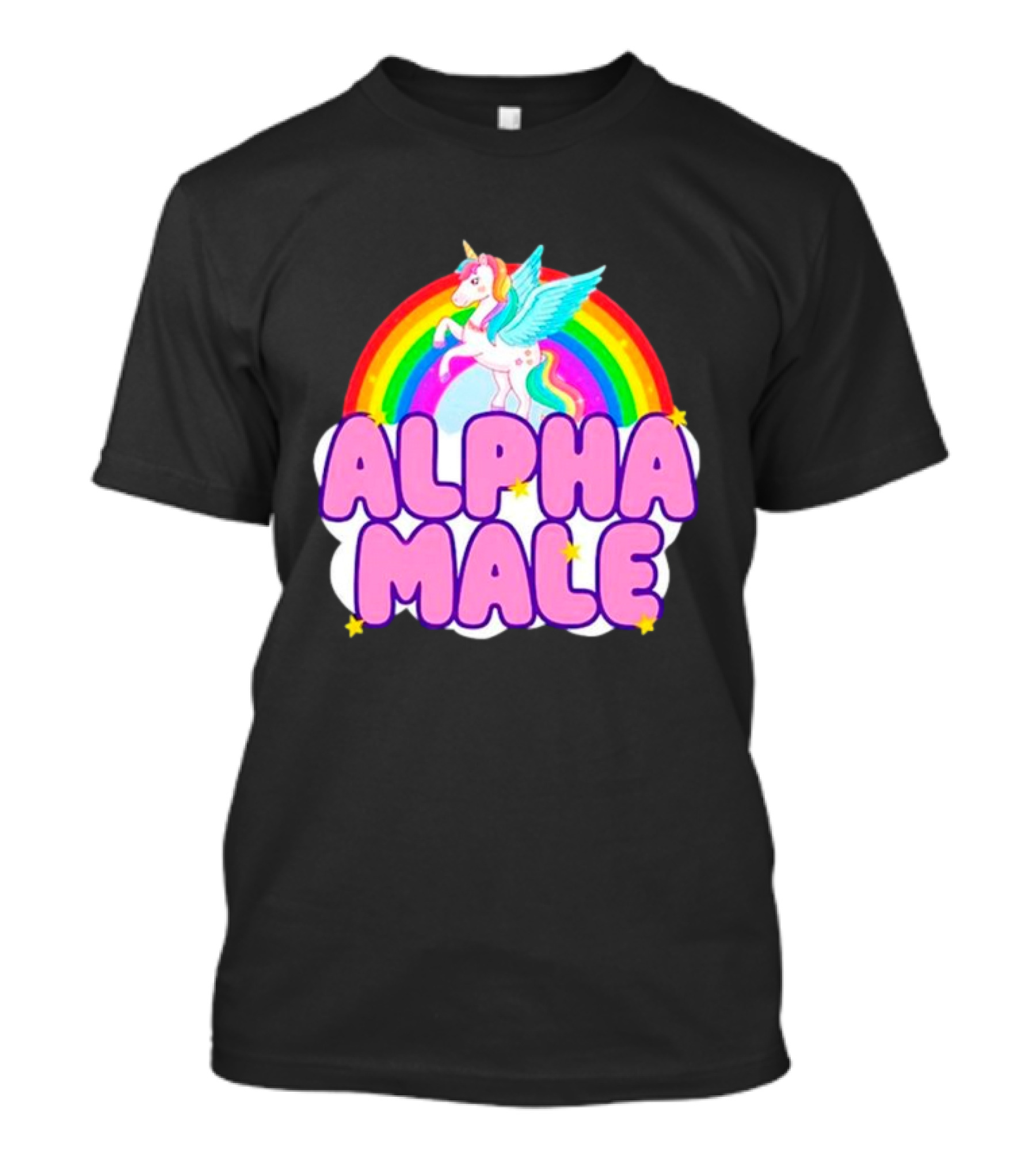 Alpha Male Unicorn Rainbow Cloud T-Shirt