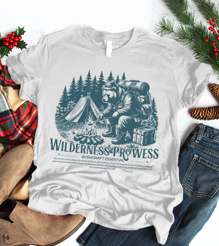 Wilderness Prowess Bushcraft Essential Survival In Nature Canvas T-Shirt