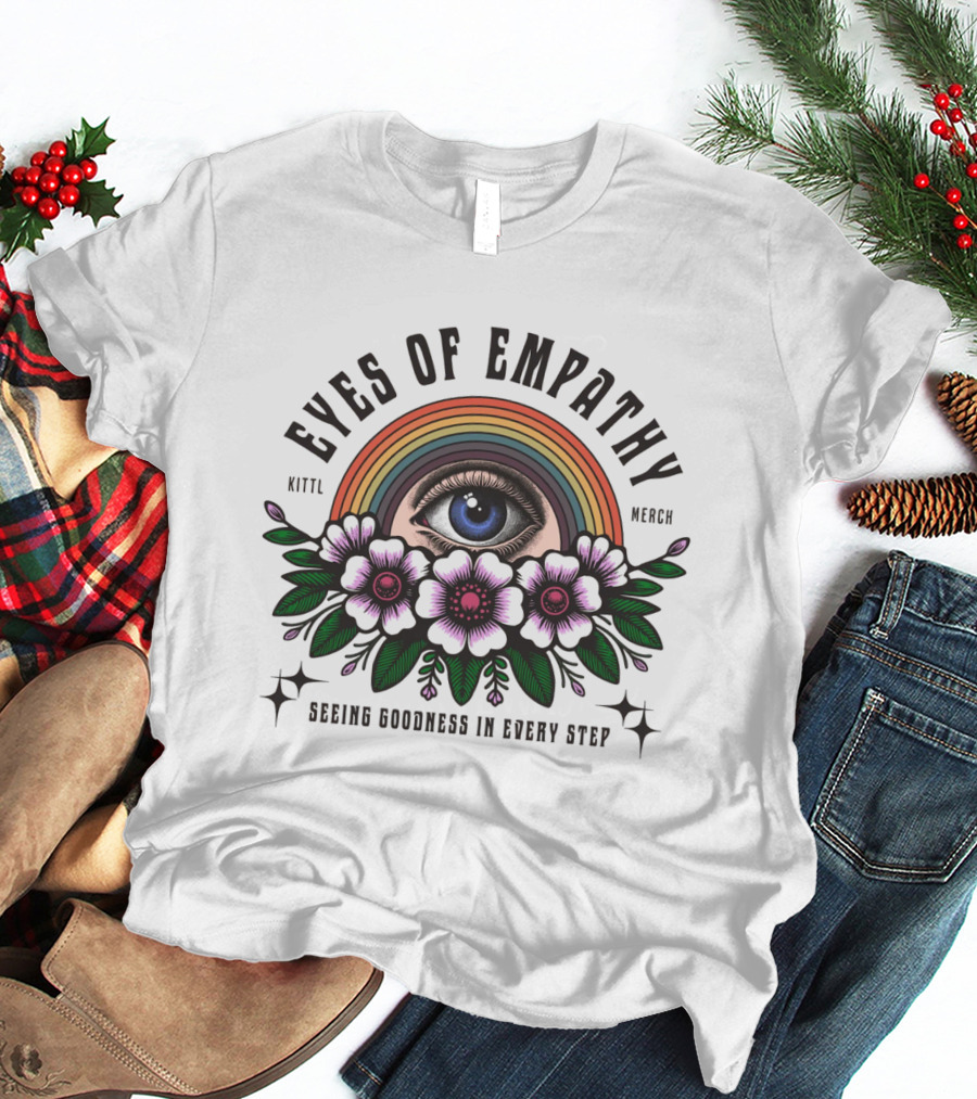 Eyes Of Empathy One Eye Rainbow Flower Decoration T-Shirt