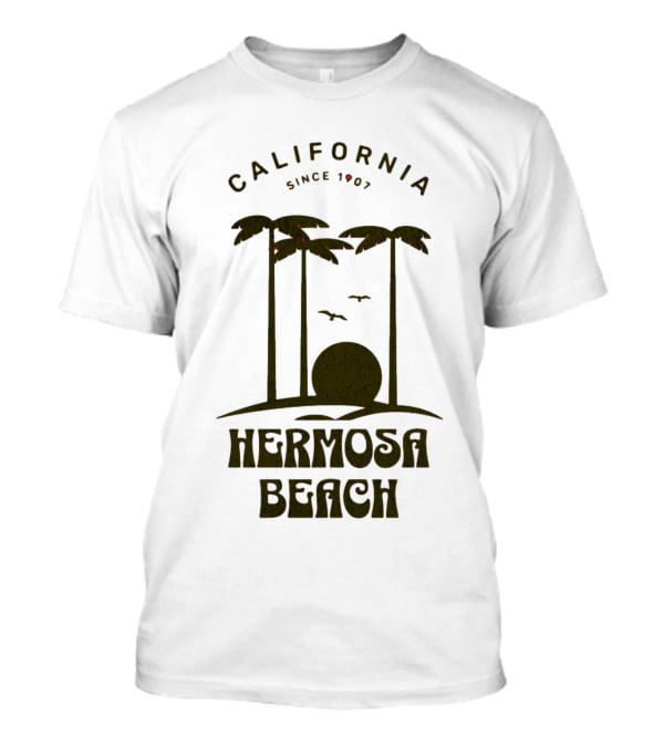 Hermosa Beach California Since 1907 Palm Trees Sunset T-Shirt