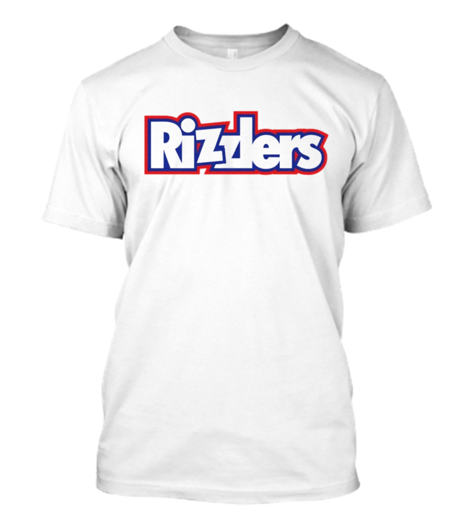 Rizzlers Bold Red And Blue Retro Font T-Shirt