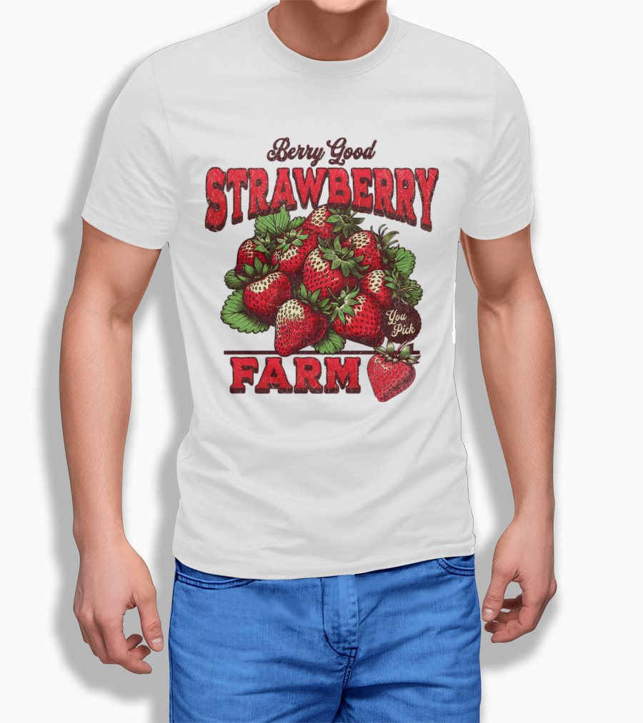 Berry Good Strawberry Farm You Pick Produce Vintage T-Shirt