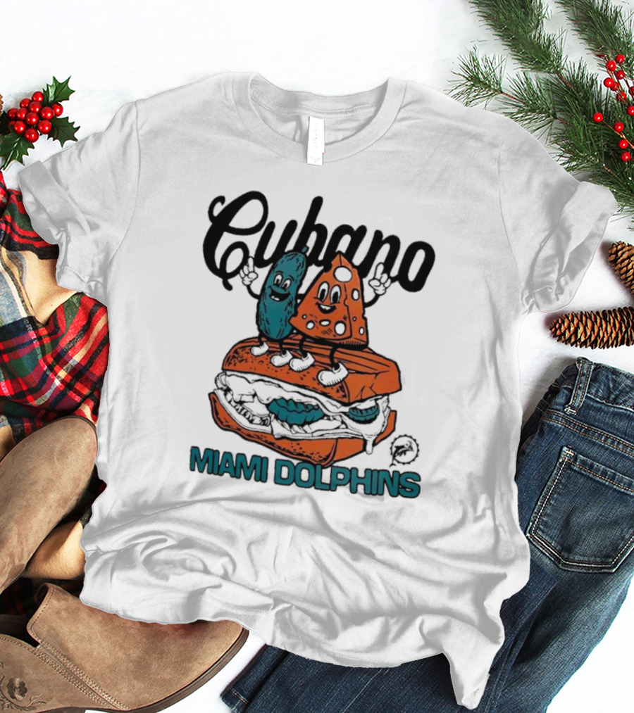 Cubano Miami Dolphins Sandwich Cartoon Characters T-Shirt