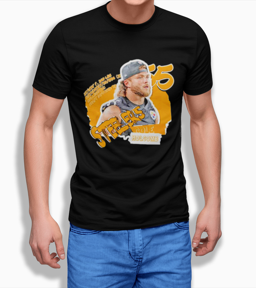 Steelers Football Cole Holcomb 55 Weight 240 Lbs Height 6'1 T-Shirt