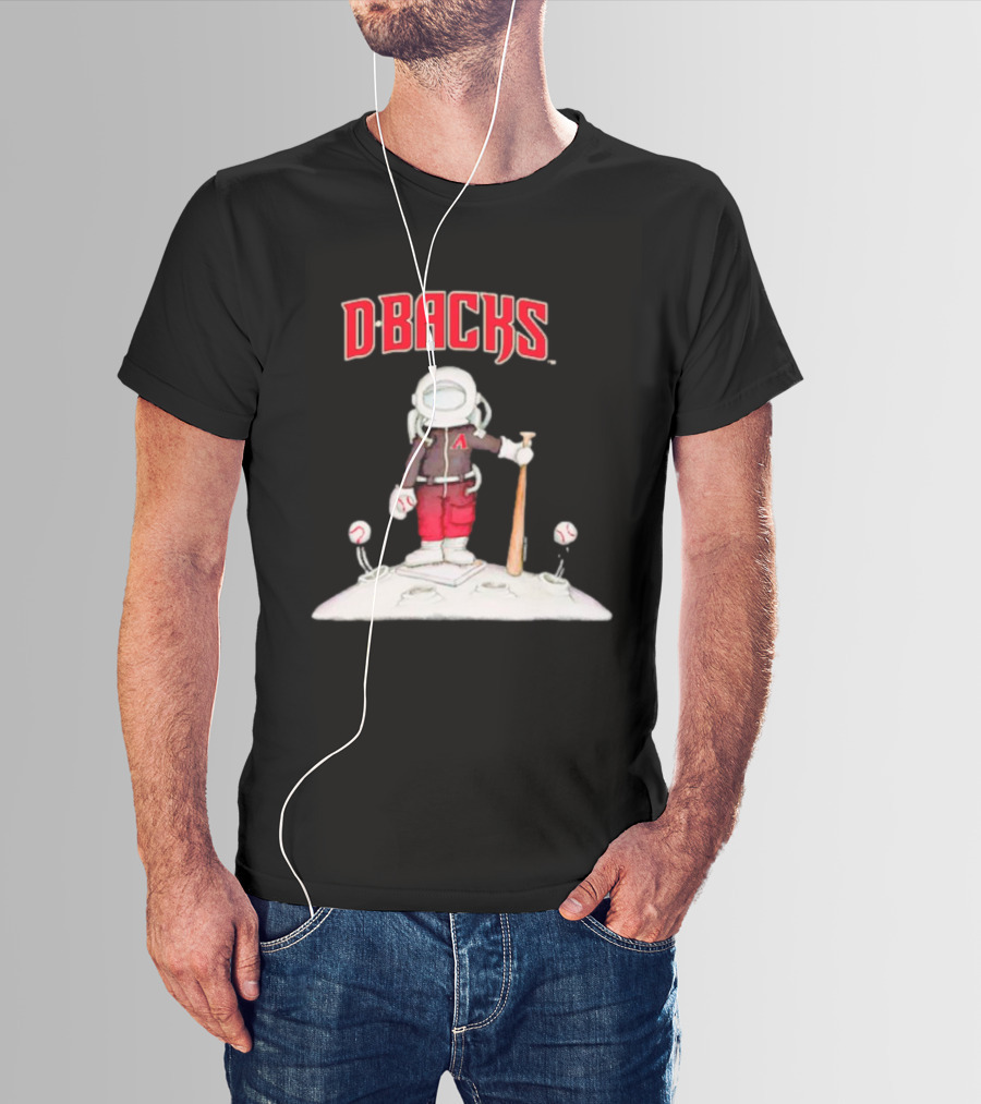 Dbacks Astronaut Mascot With Baseball Bat On Moon T-Shirt