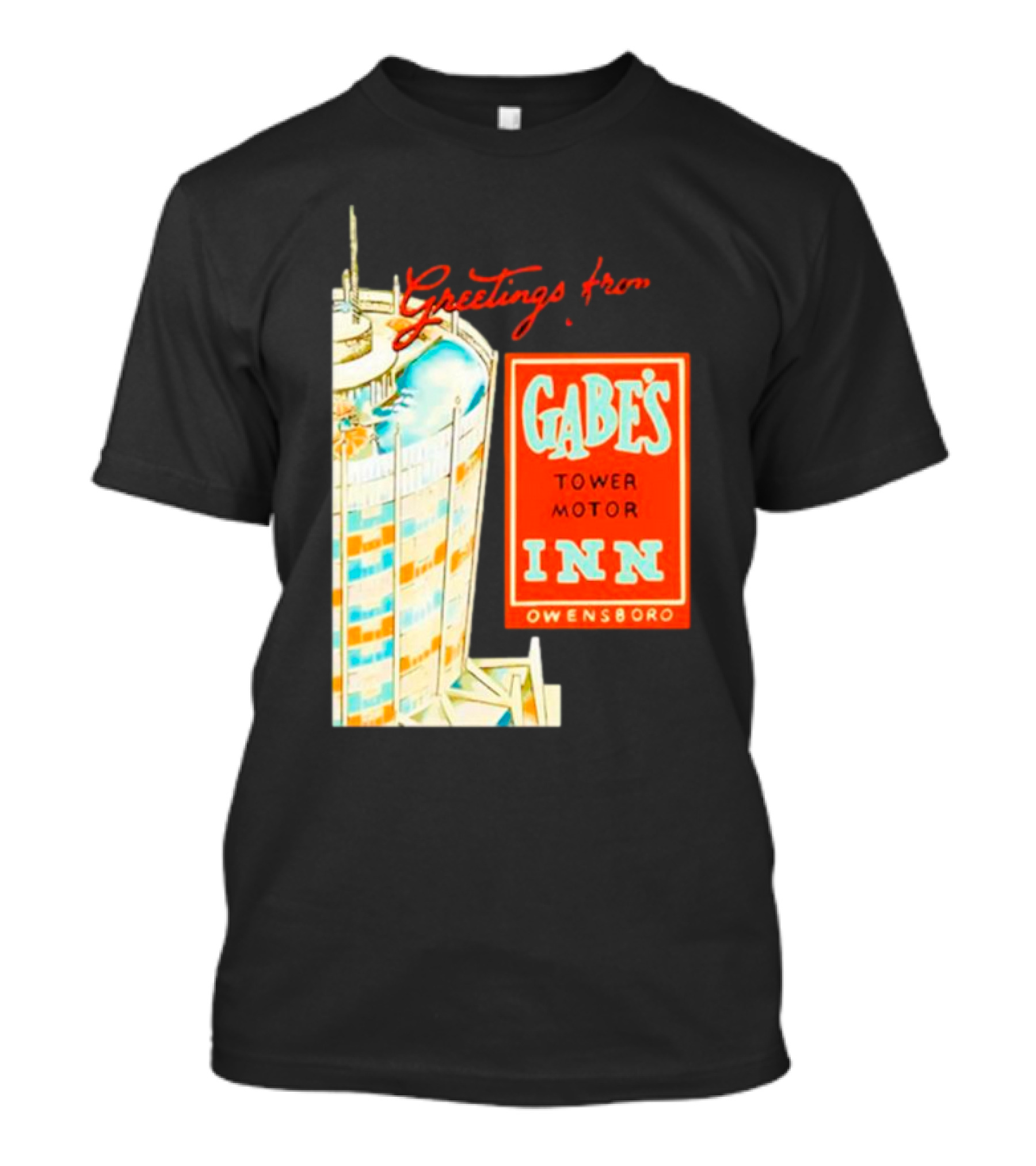 Greetings From Gabe's Tower Motor Inn Owensboro Retro Travel Souvenir T-Shirt