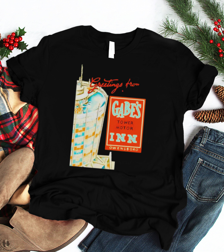 Greetings From Gabe's Tower Motor Inn Owensboro Retro Travel Souvenir T-Shirt