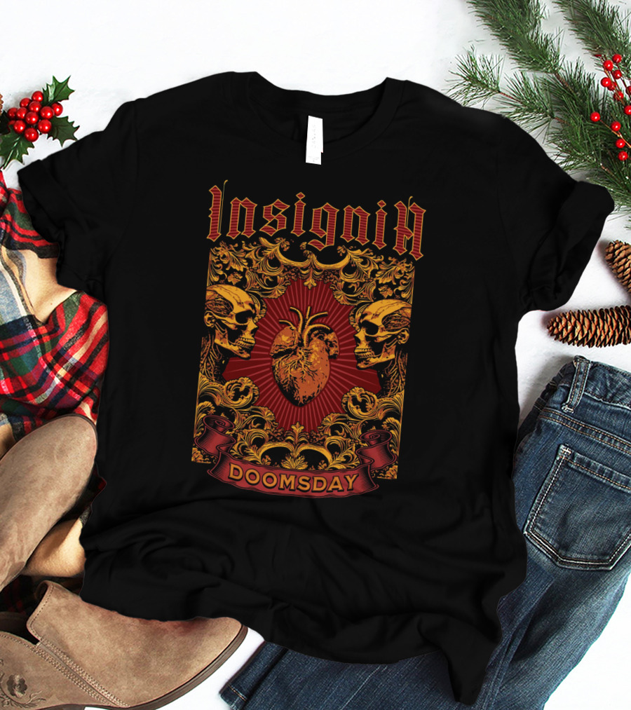Insignia Doomsday Ornamental Skull Heart T-Shirt