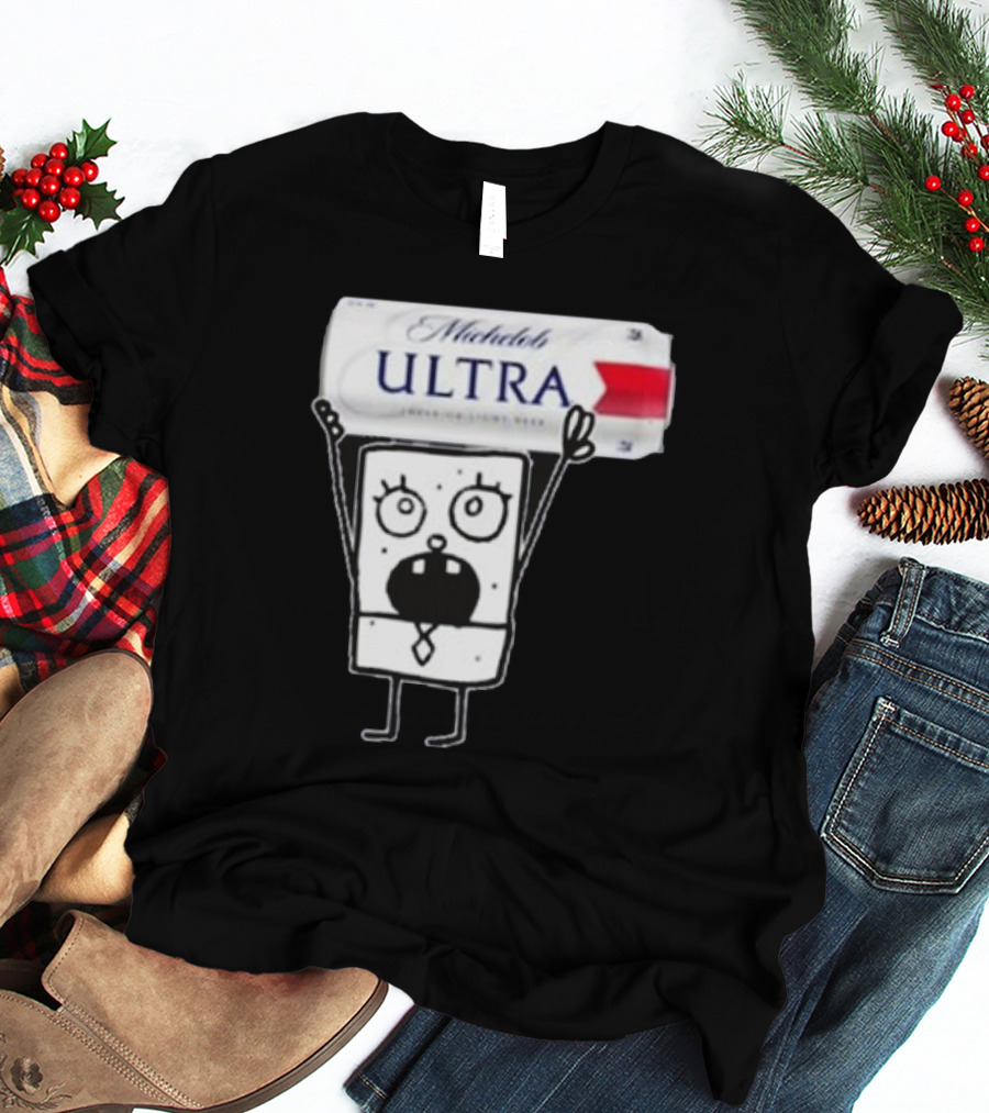 Doodlebob Michelob Ultra Holding Beer Can T-Shirt