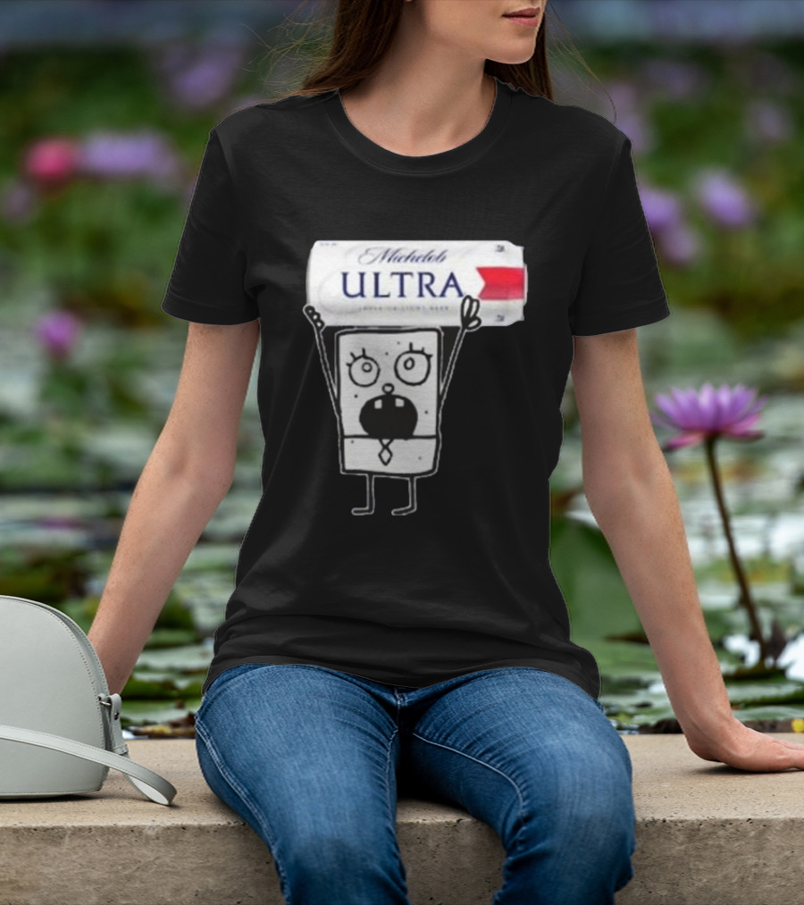 Doodlebob Michelob Ultra Holding Beer Can T-Shirt