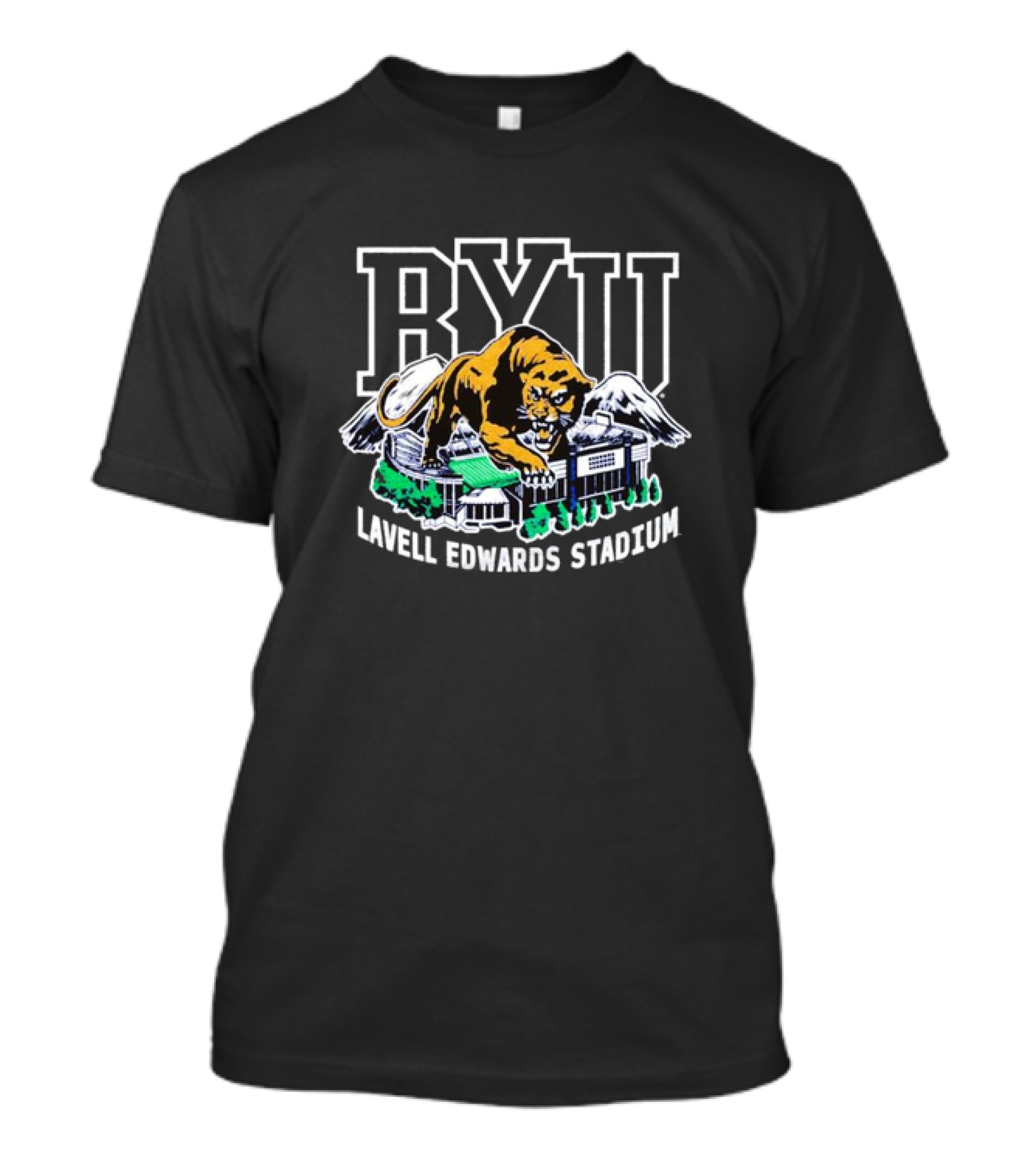 BYU Lavell Edwards Stadium Mountain Cougar T-Shirt