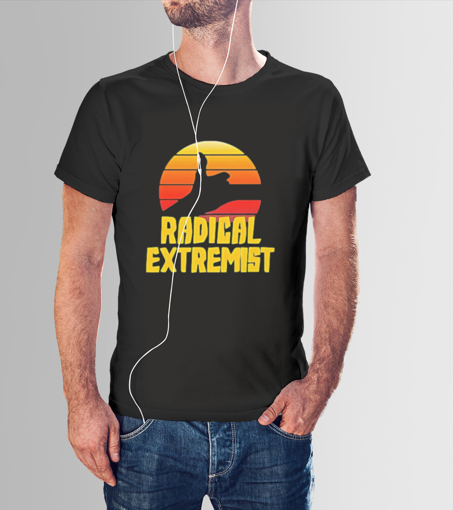 Radical Extremist Vintage Sunset Shaka Hand Gesture T-Shirt