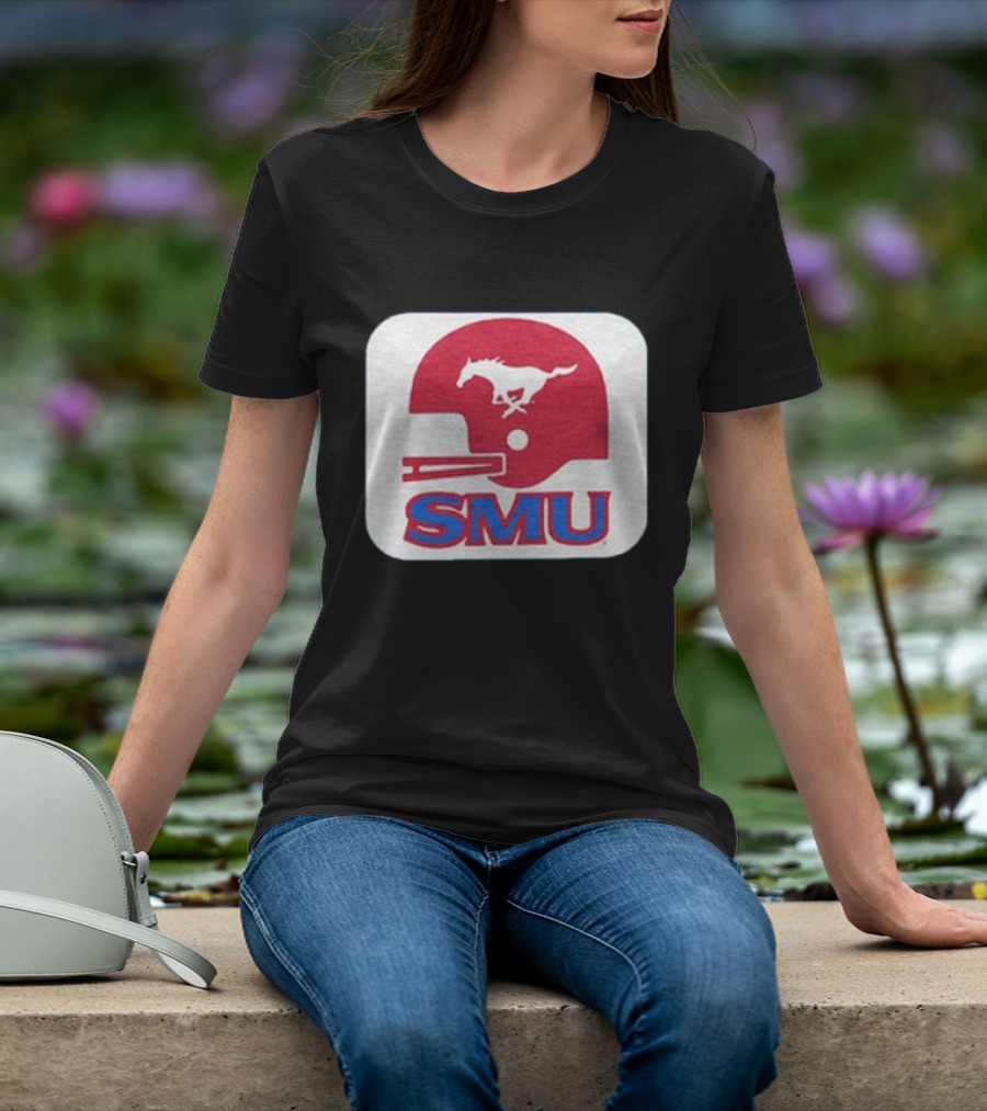 SMU Mustangs Football Red Helmet T-Shirt