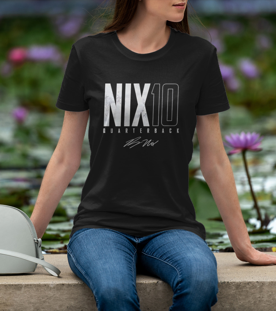 Nix 10 Quarterback Vintage Denver Broncos NFL Football Bo Nix Elite T-Shirt