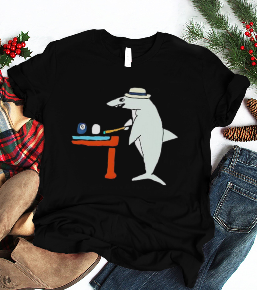 Pool Shark Meme Playing Billiards With Cue And Eight Ball T-Shirt