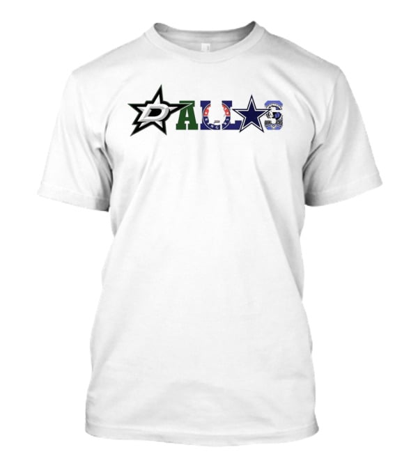 Dallas Mavericks Stars Rangers Cowboys Skyline Basketball NBA T-Shirt
