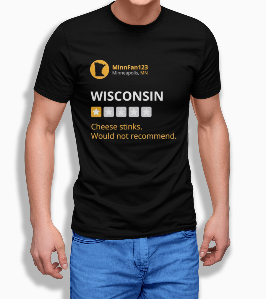 Minnesota Golden Gophers MinnFan123 Wisconsin Cheese Stinks Would Not Recommend T-Shirt