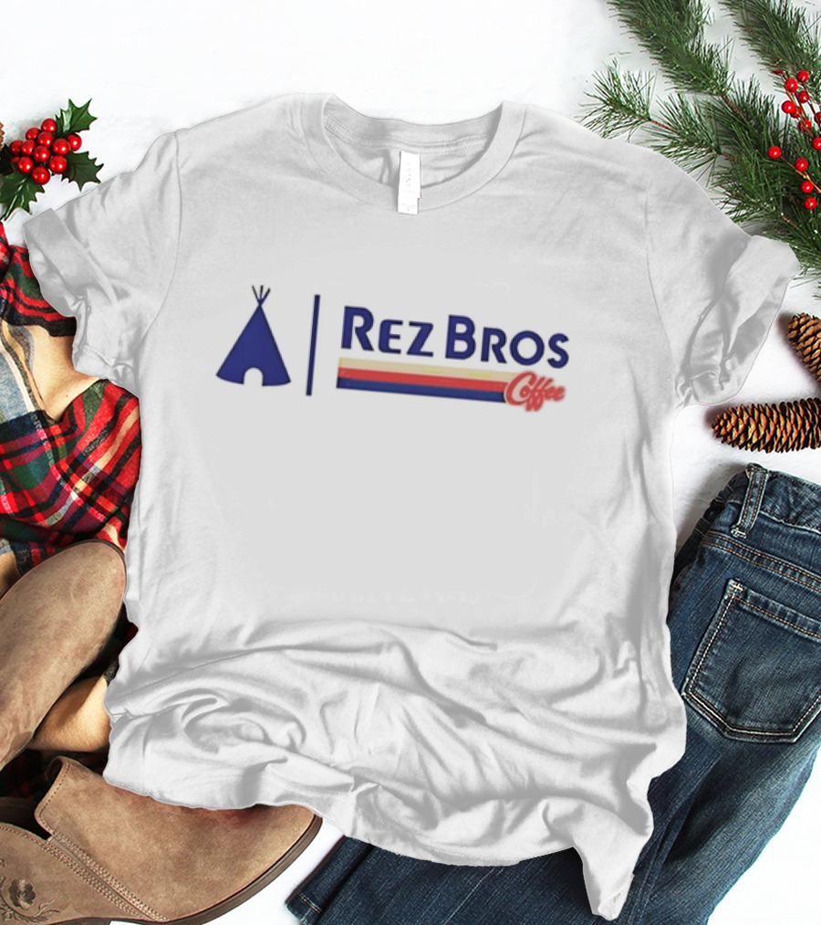 Rez Bros Coffee Teepee Icon And Striped T-Shirt