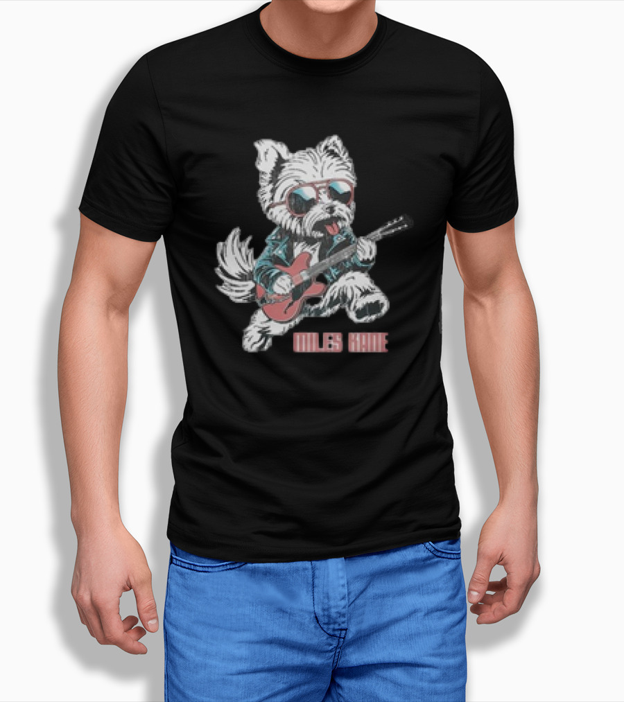 Miles Kane Dog with Guitar and Sunglasses T-Shirt