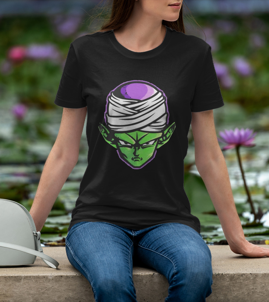 Piccolo Dragon Ball Z Green Face Turban Anime Character T-Shirt