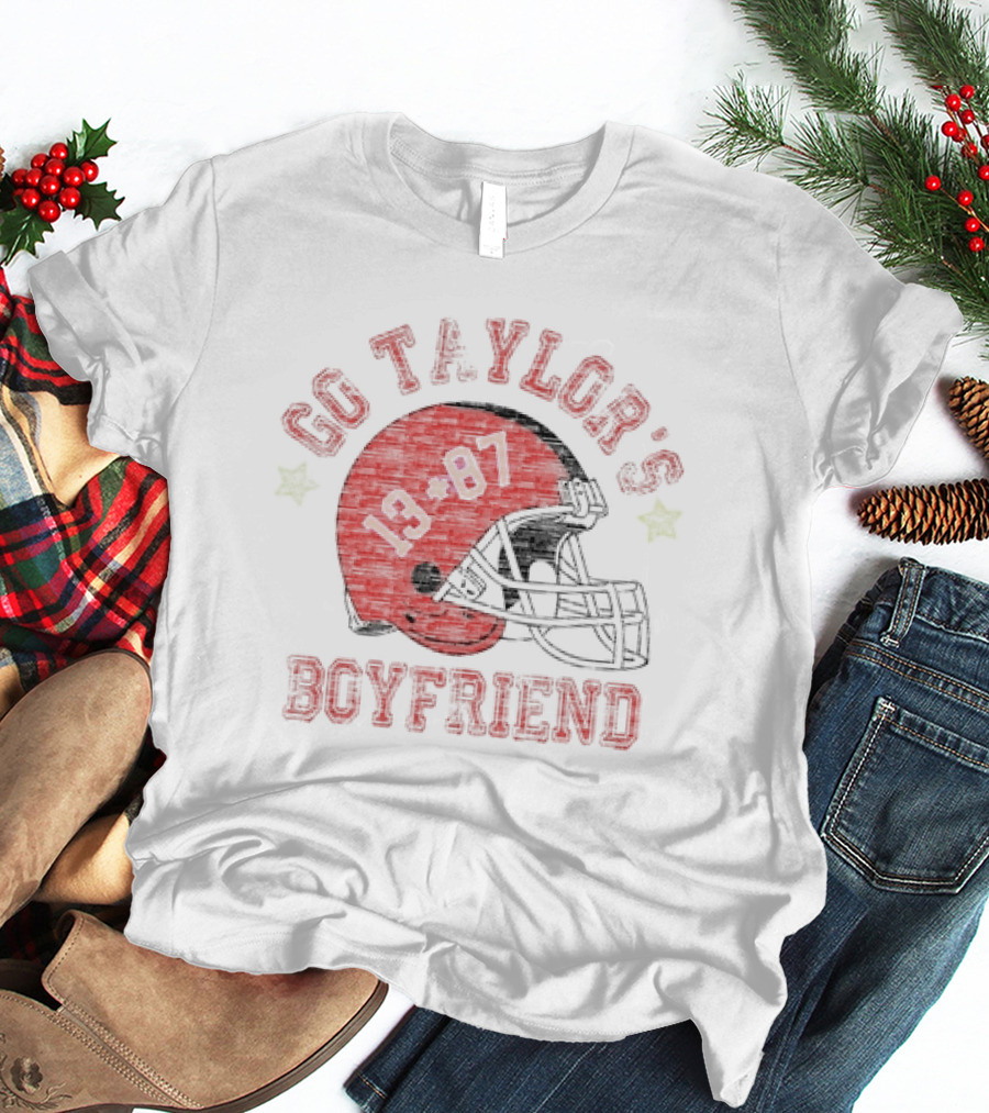 Go Taylor’s Boyfriend 13 87 Football Helmet T-Shirt