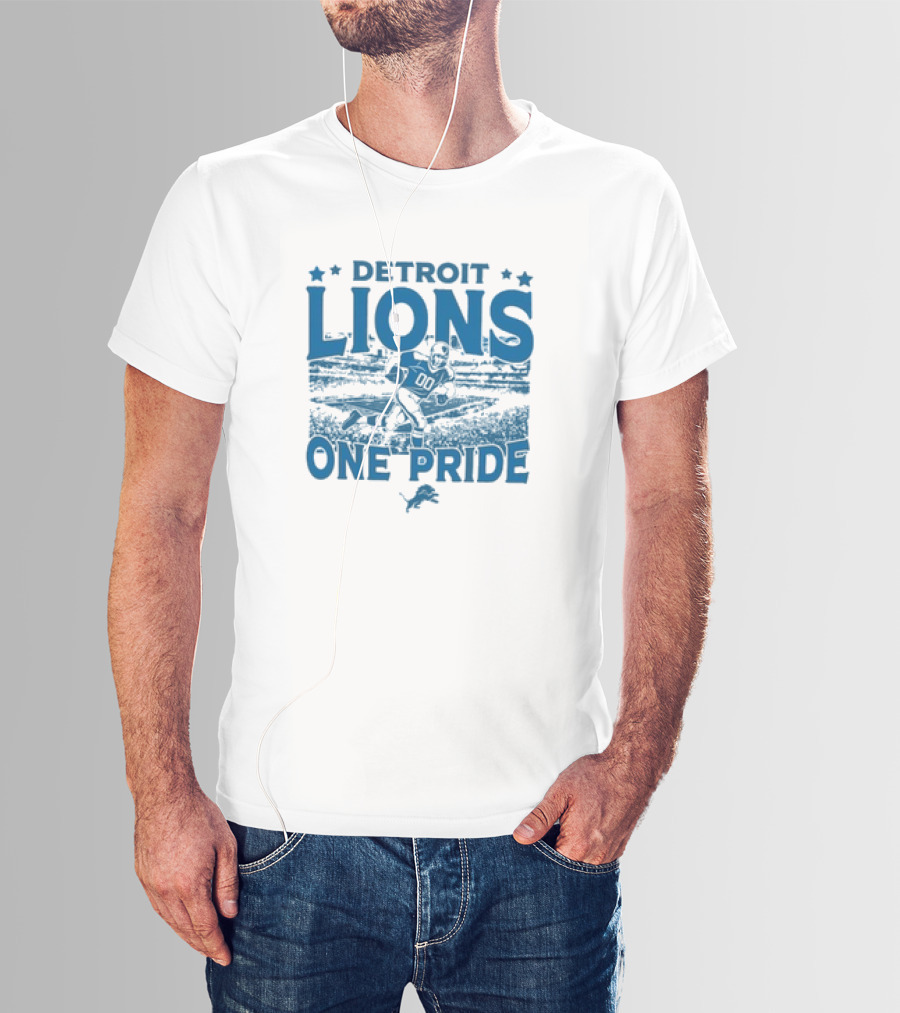 Detroit Lions One Pride Vintage Stadium Gameday T-Shirt