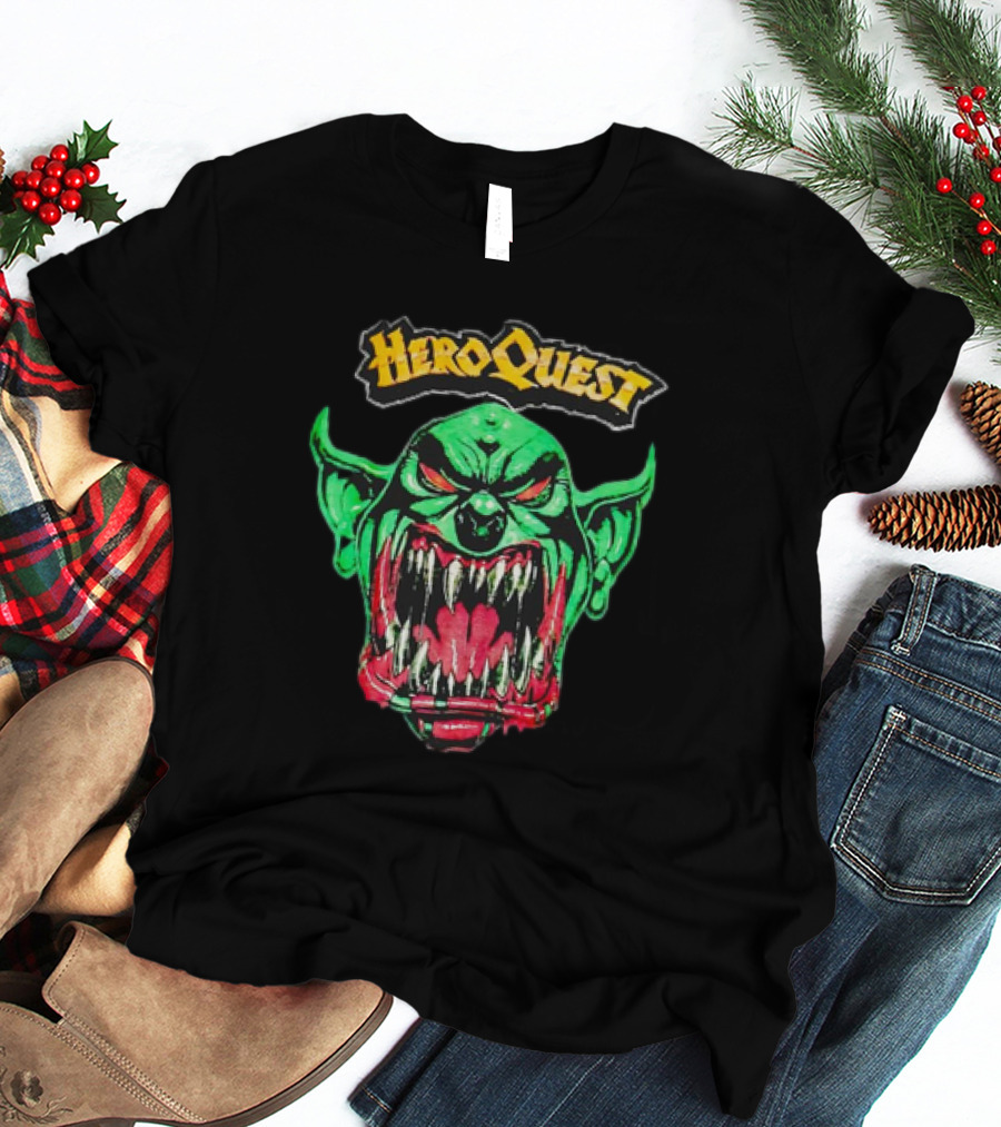 HeroQuest Green Goblin Fierce Snarling Face T-Shirt