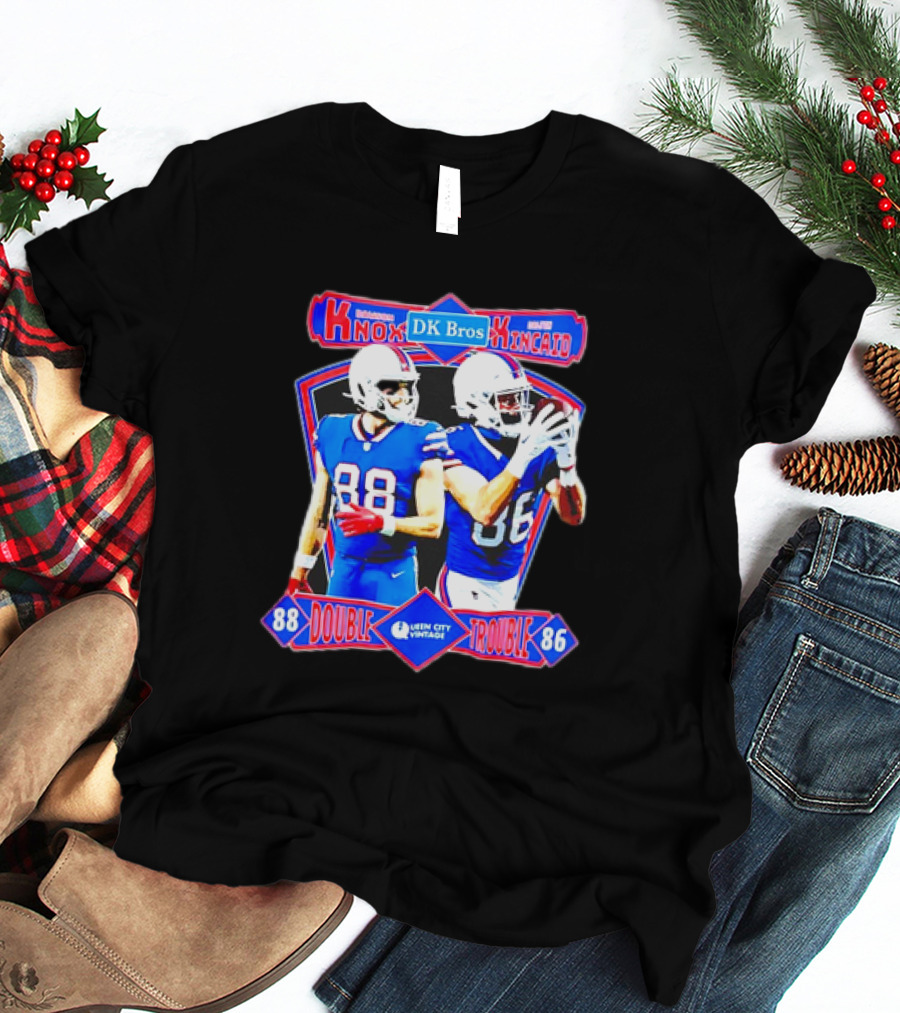 Dawson Knox Dalton Kincaid DK Bros Double Trouble 88 86 Buffalo Bills Vintage T-Shirt