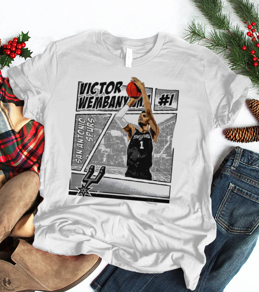 Victor Wembanyama San Antonio Spurs #1 NBA Comic Vintage T-Shirt