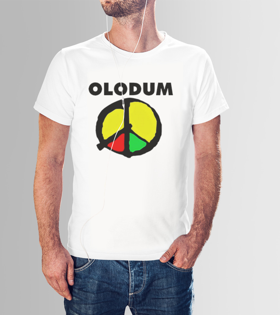 Olodum Peace Symbol With Red Yellow Green Segments T-Shirt