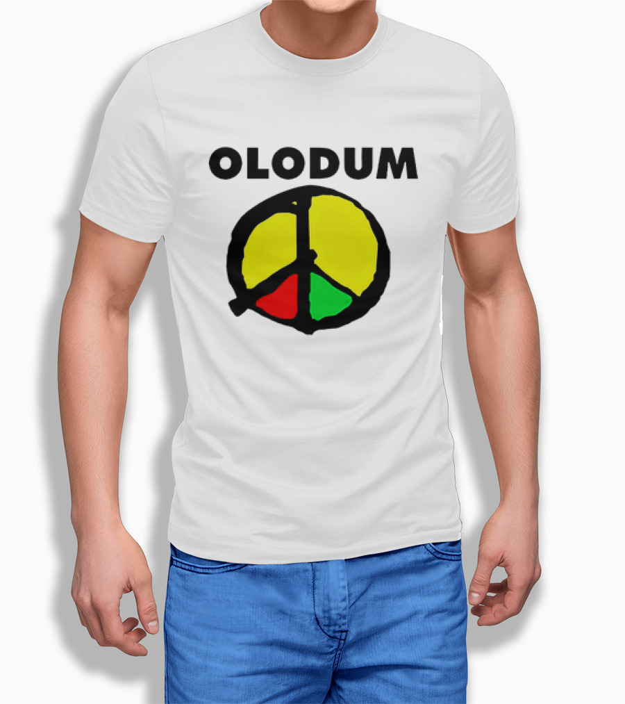 Olodum Peace Symbol With Red Yellow Green Segments T-Shirt